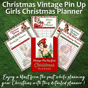 Christmas Vintage Pin Up Girls Christmas Planner